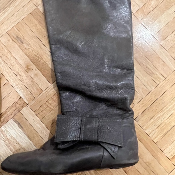 RED Valentino tall grey boots with side bow - Picture 11 of 12